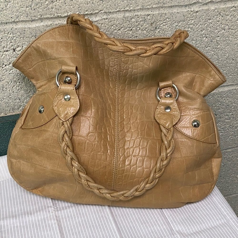 Roberta Gandolfi Leather Crocodile Embossed Leather Bag